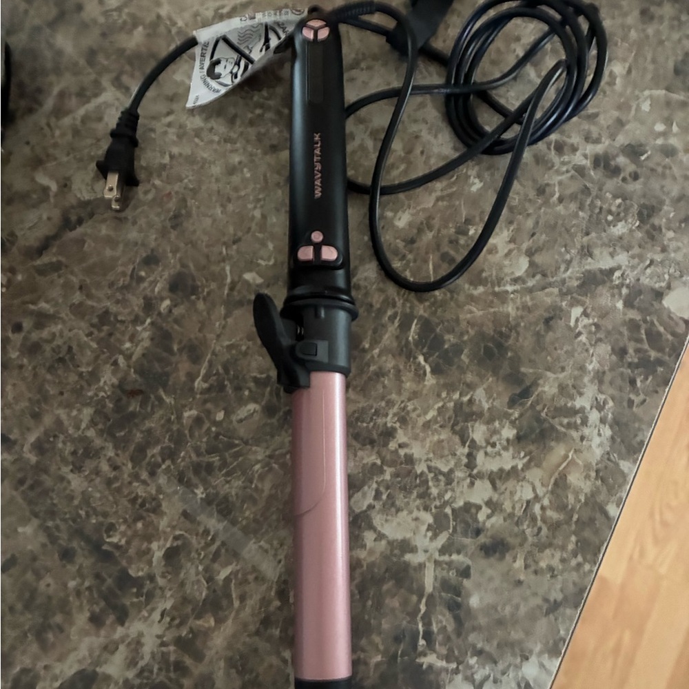 Black Hair Curler with Pink Buttons